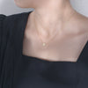 Wholesale Women's Geometric Rhinestone Inlaid 925 Sterling Silver Snowflake Pendant Necklace With Cross Chain Ins Style
