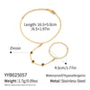 Wholesale Women's Geometric Round Inlaid Zircon Stainless Steel Chain Bracelet With Real Gold Plating