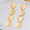 Wholesale Women's Geometric Round Long Alloy And Stainless Steel Electroplated Earrings