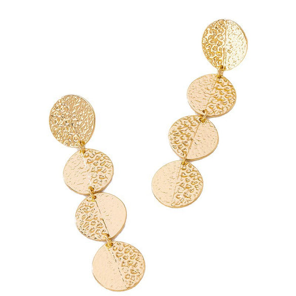 Wholesale Women's Geometric Round Long Alloy And Stainless Steel Electroplated Earrings