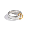 Wholesale Women's Geometric Round Stainless Steel Ring With Pvd Furnace Vacuum Real Gold Plating And Gold And Silver Mixed Color