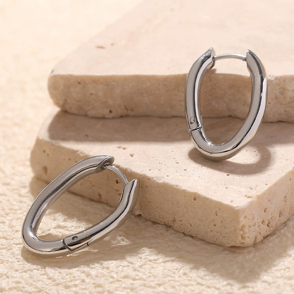 Wholesale Women's Geometric Round 316L Stainless Steel Electroplated Earrings