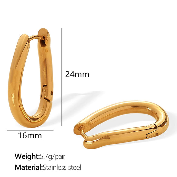 Wholesale Women's Geometric Round 316L Stainless Steel Electroplated Earrings