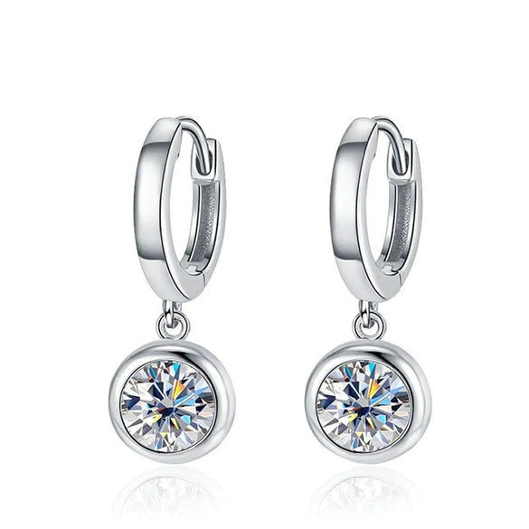 Wholesale Women's Geometric Round Zircon Copper Earrings Elegant Style