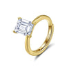 Wholesale Women's Geometric S925 Silver Electroplated Moissanite Wedding Ring