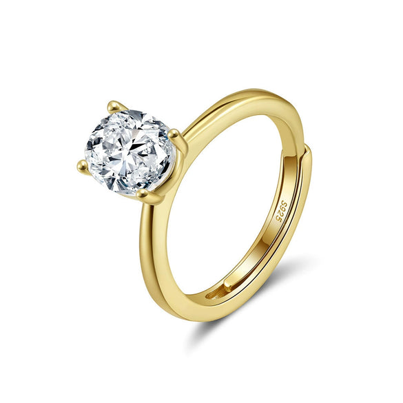 Wholesale Women's Geometric S925 Silver Electroplated Moissanite Wedding Ring