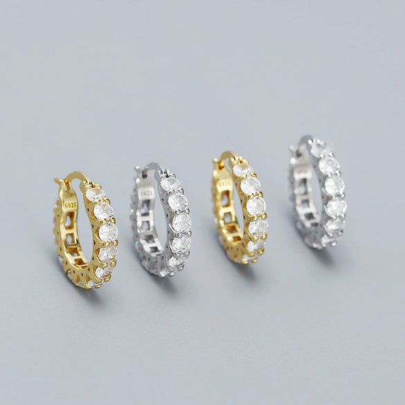 Wholesale Women's Geometric S925 Silver Electroplated Zircon Earring