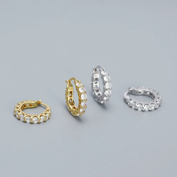 Wholesale Women's Geometric S925 Silver Electroplated Zircon Earring