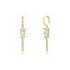 Wholesale Women's Geometric S925 Silver Needle And Copper Pendant Earrings Set With Diamonds And Zircon