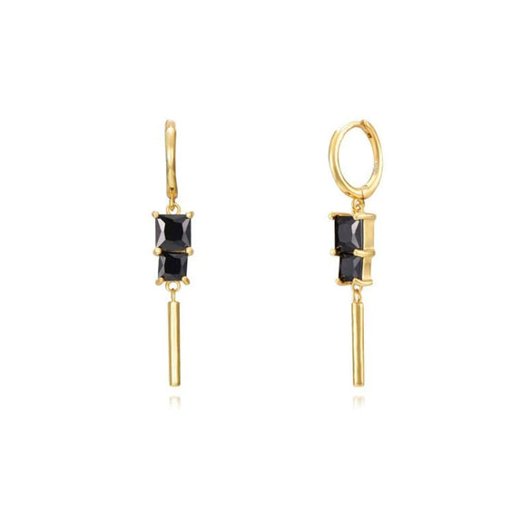 Wholesale Women's Geometric S925 Silver Needle And Copper Pendant Earrings Set With Diamonds And Zircon