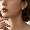 Wholesale Women's Geometric S925 Silver Pearl Screw Earrings With Zirconia Design