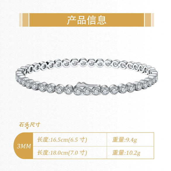 Wholesale Women's Geometric S925 Sterling Silver Bracelet With Electroplating