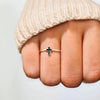 Wholesale Women's Geometric S925 Sterling Silver Cross Drop Glaze Electroplated Ring
