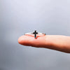 Wholesale Women's Geometric S925 Sterling Silver Cross Drop Glaze Electroplated Ring