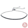 Wholesale Women's Geometric S925 Sterling Silver Electroplated Adjustable Tennis Chain Bracelet