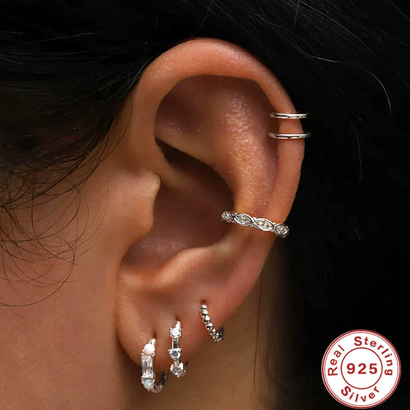 Wholesale Women's Geometric S925 Sterling Silver Electroplated Horse Eye Opal Earrings