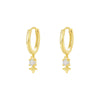 Wholesale Women's Geometric S925 Sterling Silver Electroplated Opal Inlaid Earrings