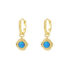 Wholesale Women's Geometric S925 Sterling Silver Electroplated Opal Inlaid Earrings