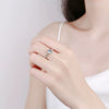 Wholesale Women's Geometric S925 Sterling Silver Electroplated Sixclaw Open Diamond Ring