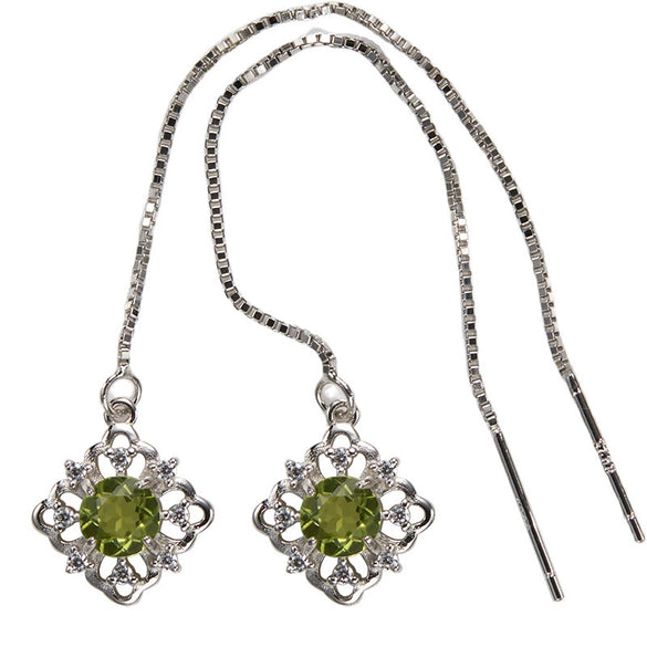 Wholesale Women's Geometric S925 Sterling Silver 18K Gold Natural Color Treasure Earrings Jewelry