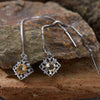 Wholesale Women's Geometric S925 Sterling Silver 18K Gold Natural Color Treasure Earrings Jewelry