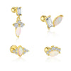 Wholesale Women's Geometric S925 Sterling Silver Opal Earrings With Flash Diamond And Zirconia