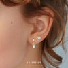 Wholesale Women's Geometric S925 Sterling Silver Opal Earrings With Flash Diamond And Zirconia