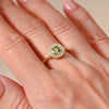 Wholesale Women's Geometric S925 Sterling Silver Oval Olive Green Zircon Ring