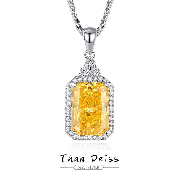 Wholesale Women's Geometric S925 Sterling Silver Perfume Necklace With Square Bag Pendant And High Carbon Diamond