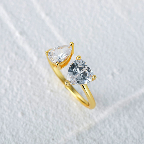 Wholesale Women's Geometric S925 Sterling Silver Ring With Electroplating