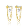 Wholesale Women's Geometric S925 Sterling Silver Tassel Zircon Earrings