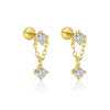 Wholesale Women's Geometric S925 Sterling Silver Tassel Zircon Earrings
