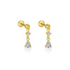 Wholesale Women's Geometric S925 Sterling Silver Tassel Zircon Earrings