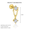 Wholesale Women's Geometric S925 Sterling Silver Tassel Zircon Earrings
