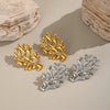 Wholesale Women's Geometric Seaside Coral Earrings In Ocean Style Casual Design Made Of Stainless Steel With Electroplating
