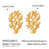 Wholesale Women's Geometric Seaside Coral Earrings In Ocean Style Casual Design Made Of Stainless Steel With Electroplating