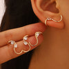 Wholesale Women's Geometric Shaped Copper Electroplated Diamondstudded Sshaped Earrings