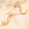 Wholesale Women's Geometric Shaped Copper Electroplated Diamondstudded Sshaped Earrings