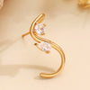 Wholesale Women's Geometric Shaped Copper Electroplated Diamondstudded Sshaped Earrings