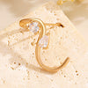 Wholesale Women's Geometric Shaped Copper Electroplated Diamondstudded Sshaped Earrings