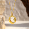 Wholesale Women's Geometric Shell And Stainless Steel Electroplated Pendant Necklace
