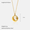 Wholesale Women's Geometric Shell And Stainless Steel Electroplated Pendant Necklace