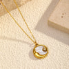 Wholesale Women's Geometric Shell And Stainless Steel Electroplated Pendant Necklace