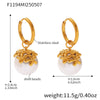 Wholesale Women's Geometric Shell Pearl Flower Stainless Steel Electroplated Earrings