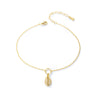 Wholesale Women's Geometric Shell Shaped Sterling Silver Anklet With Full Diamond