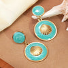 Wholesale Women's Geometric Shell Stainless Steel Dripping Oil Earrings Light Luxury Style