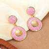 Wholesale Women's Geometric Shell Stainless Steel Dripping Oil Earrings Light Luxury Style