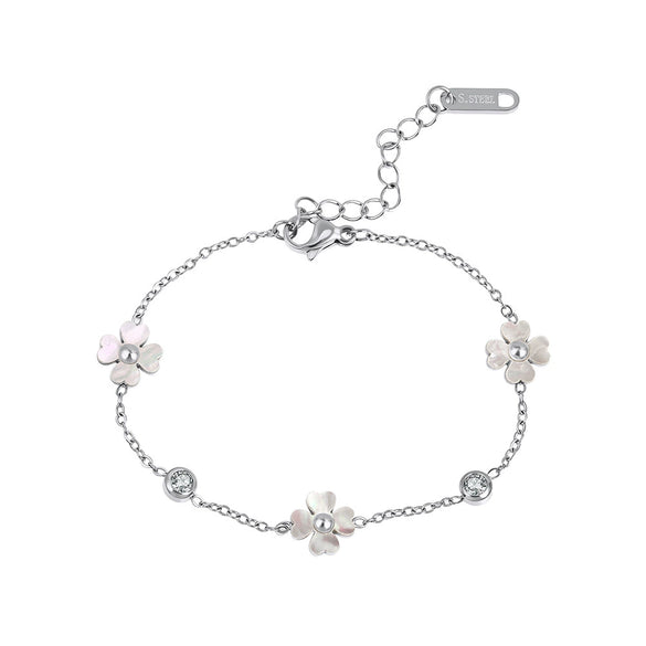 Wholesale Women's Geometric Silver And Titanium Steel Electroplated Bracelet With Original Design