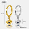 Wholesale Women's Geometric 925 Silver Earrings With Devil's Eye Design And Electroplating Treatment