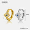 Wholesale Women's Geometric 925 Silver Earrings With Devil's Eye Design And Electroplating Treatment